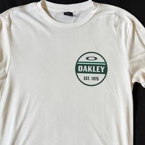 Oakley Men's Cream Tee with Green Logo